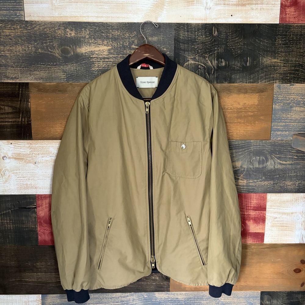 Oliver Spencer Bermondsey Shell Bomber Jacket - Beige Jacket England 44 L. Read